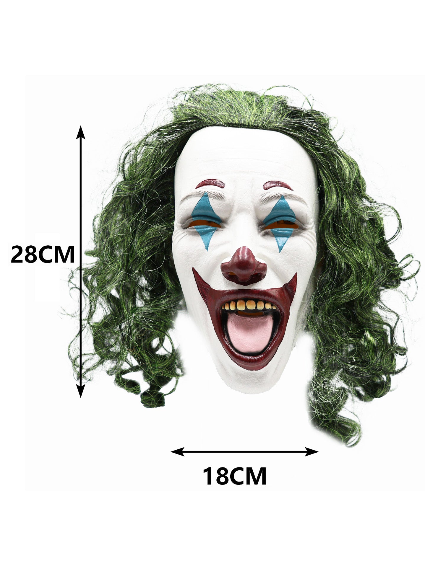 Máscara de Payaso Riente con Cabello Rizado Largo