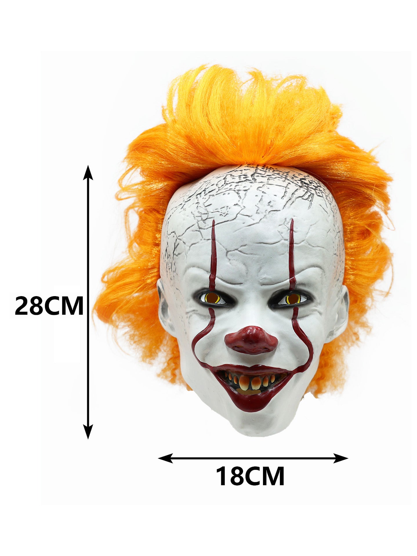 Máscara de Payaso Terrorífico con Pelo Naranja