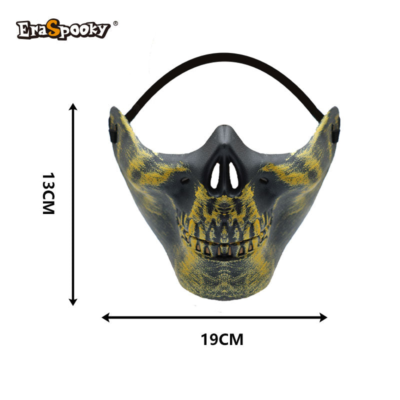 Máscara Mandíbula Calavera Dorada – Ferocidad que cubre tu sonrisa