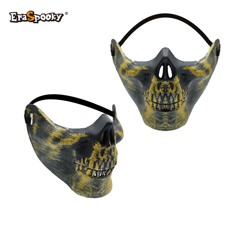 Máscara Mandíbula Calavera Dorada – Ferocidad que cubre tu sonrisa
