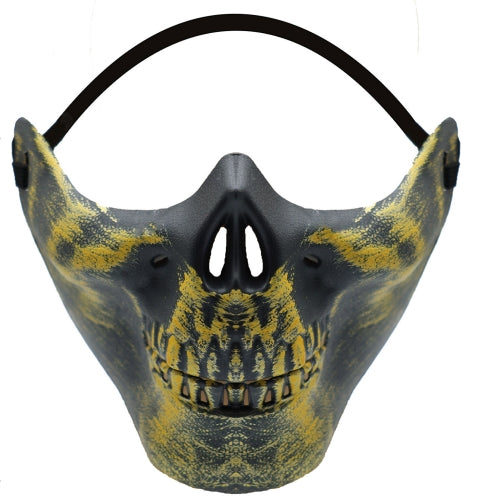 Máscara Mandíbula Calavera Dorada – Ferocidad que cubre tu sonrisa