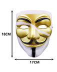 Máscara dorada estilo V de Vendetta