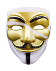 Máscara dorada estilo V de Vendetta