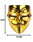 Máscara dorada estilo V de Vendetta