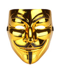Máscara dorada estilo V de Vendetta
