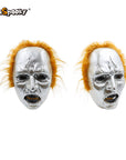 Máscara Fantasma Plateada con Cabellera Naranja – Terror Metálico