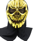 Máscara Calavera Metalizada con Capucha – Brillo de Terror