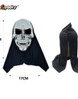 Máscara Calavera Metalizada con Capucha – Brillo de Terror