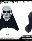 Máscara Calavera Metalizada con Capucha – Brillo de Terror