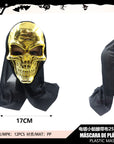 Máscara Calavera Metalizada con Capucha – Brillo de Terror