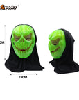 Máscara Calavera Verde Neón con Capucha – Impacto Total