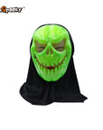 Máscara Calavera Verde Neón con Capucha – Impacto Total