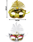 Máscara de pavo real con plumas