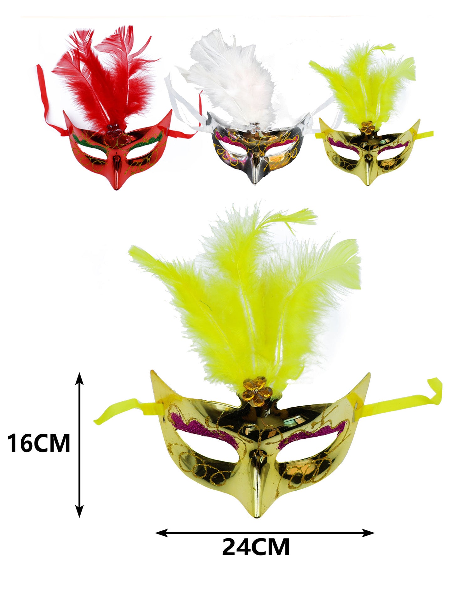 Máscara de carnaval con plumas