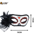 Antifaz Calavera con Flor Negra – Elegancia Tenebrosa