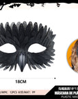 Máscara de Ave con Plumas en Relieve – Media Cara