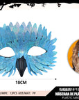 Máscara de Ave con Plumas en Relieve – Media Cara