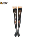 Medias altas con estampado esquelético – Halloween & Cosplay