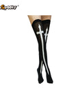 Medias altas con estampado esquelético – Halloween & Cosplay