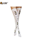 Medias altas con estampado esquelético – Halloween & Cosplay
