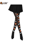 Pantimedias con calabazas y murciélagos – Halloween