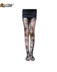 Medias de rejilla con calabazas – Halloween