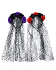Diadema de Novia Fantasma – Velo con Encaje de Telaraña para Halloween