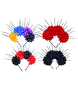 Diadema decorativa con flores de alambre brillante