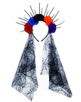 Diadema decorativa con flores de alambre brillante