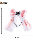 Diadema con moño de tul y araña – Terror delicado