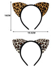 Diadema con Orejas de Gato Estilo Leopardo – Accesorio Divertido para Disfraz
