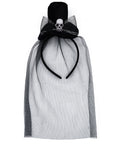 Diadema con Sombrero y Velo de Calavera – Accesorio de Halloween Elegante