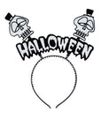 Diadema de Halloween con Calaveras y Texto – Estilo Divertido y Espeluznante
