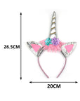 Diadema de Unicornio con Flores y Purpurina – Accesorio de Fantasía
