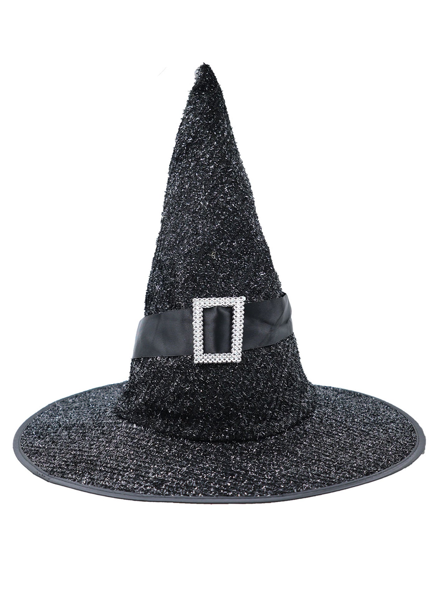Sombrero de Bruja Clásico con Hebilla Plateada – Accesorio Ideal para Halloween