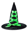 Sombrero de Bruja Negro con Lazo Rosa – Estilo Encantador para Halloween