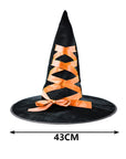 Sombrero de Bruja Negro con Lazo Rosa – Estilo Encantador para Halloween