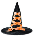 Sombrero de Bruja Negro con Lazo Rosa – Estilo Encantador para Halloween