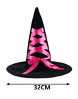 Sombrero de Bruja Negro con Lazo Rosa – Estilo Encantador para Halloween