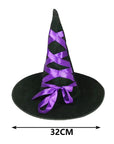 Sombrero de Bruja Negro con Lazo Rosa – Estilo Encantador para Halloween