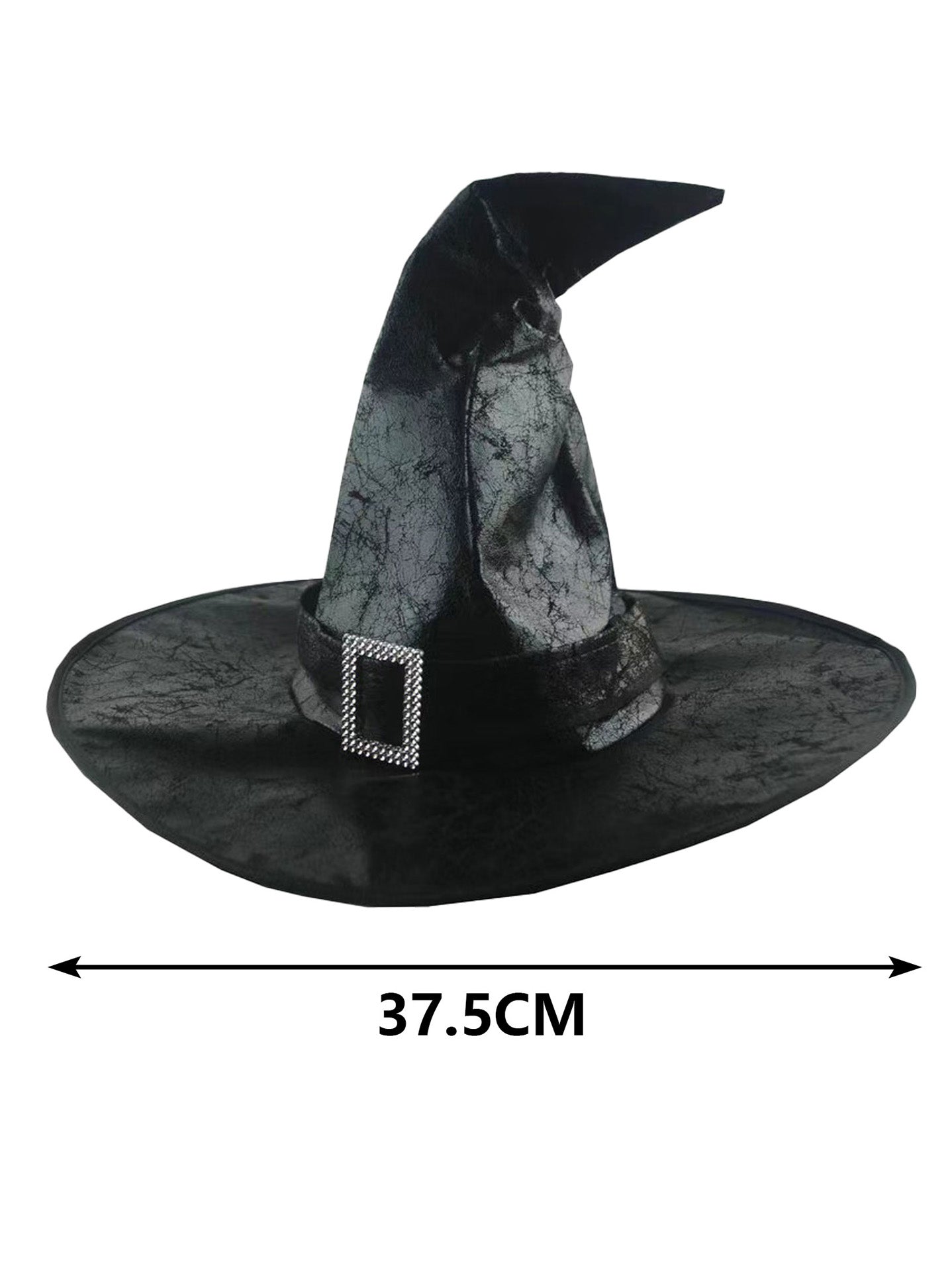 Sombrero de Bruja Clásico con Hebilla Plateada – Accesorio Ideal para Halloween