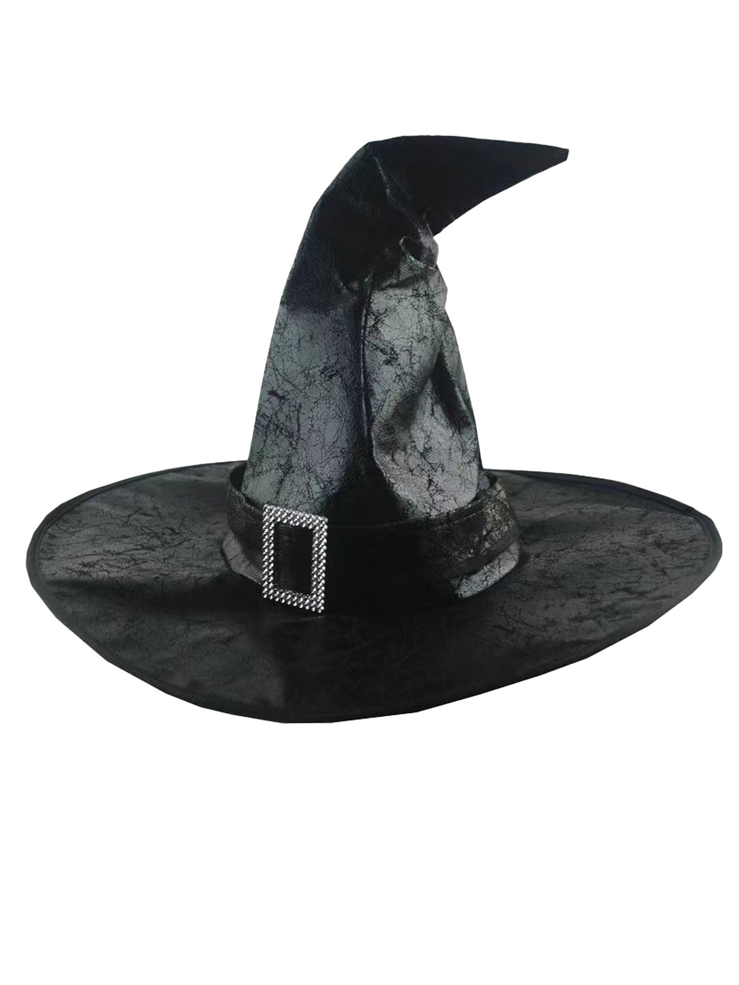 Sombrero de Bruja Clásico con Hebilla Plateada – Accesorio Ideal para Halloween