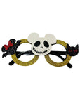 Gafas Divertidas de Calavera con Orejas y Lente Dorado – Accesorio de Halloween