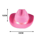Sombrero de Vaquera Rosa con Lentejuelas y Plumas – Accesorio de Fiesta para Mujeres y Niñas