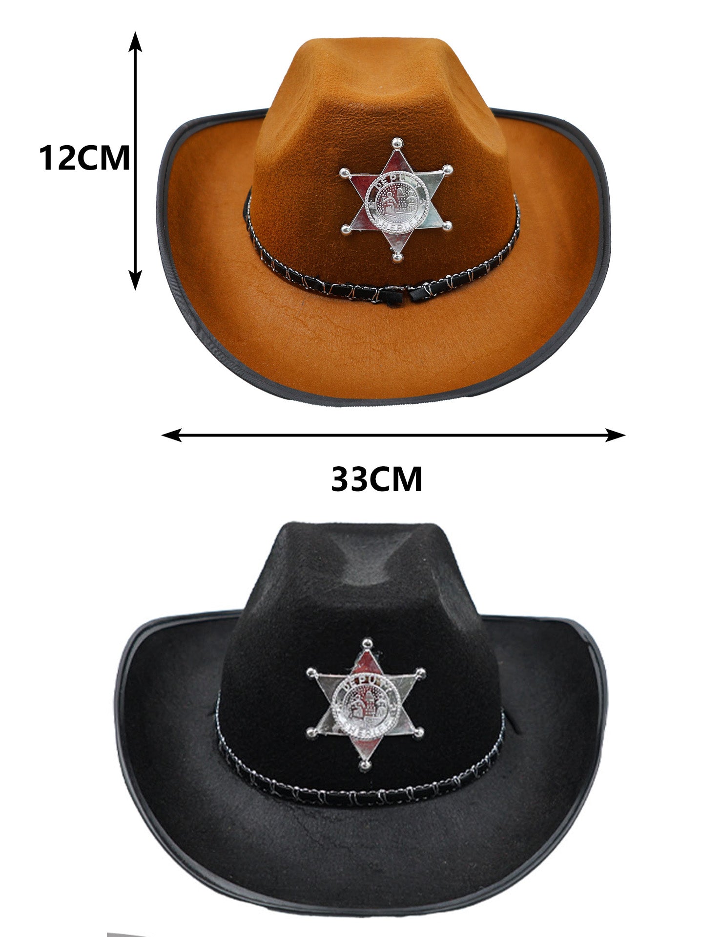 Sombrero de Sheriff del Oeste – Estilo Vaquero Clásico para Disfraz