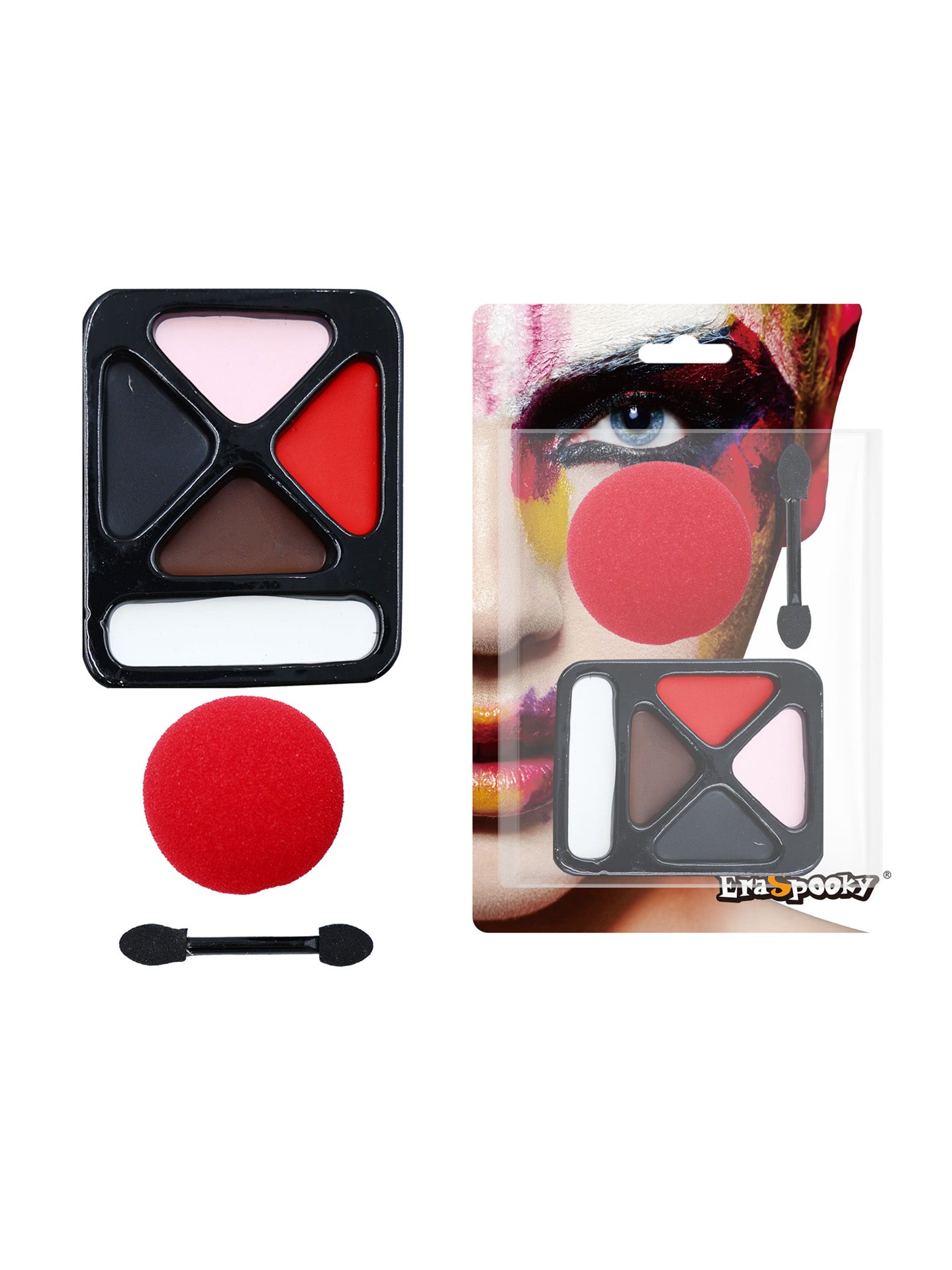 Kit de Maquillaje Payaso – con Nariz Esponja y Aplicador