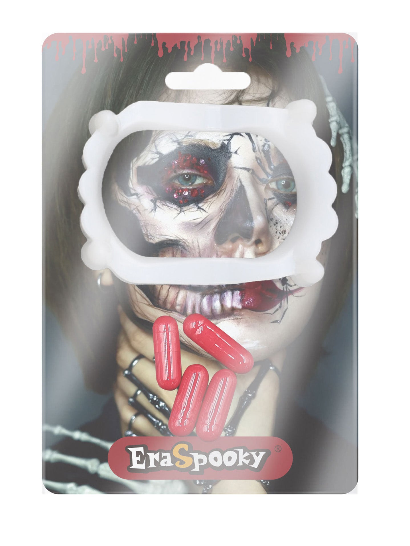 Dientes de Vampiro con Cápsula de Sangre Falsa