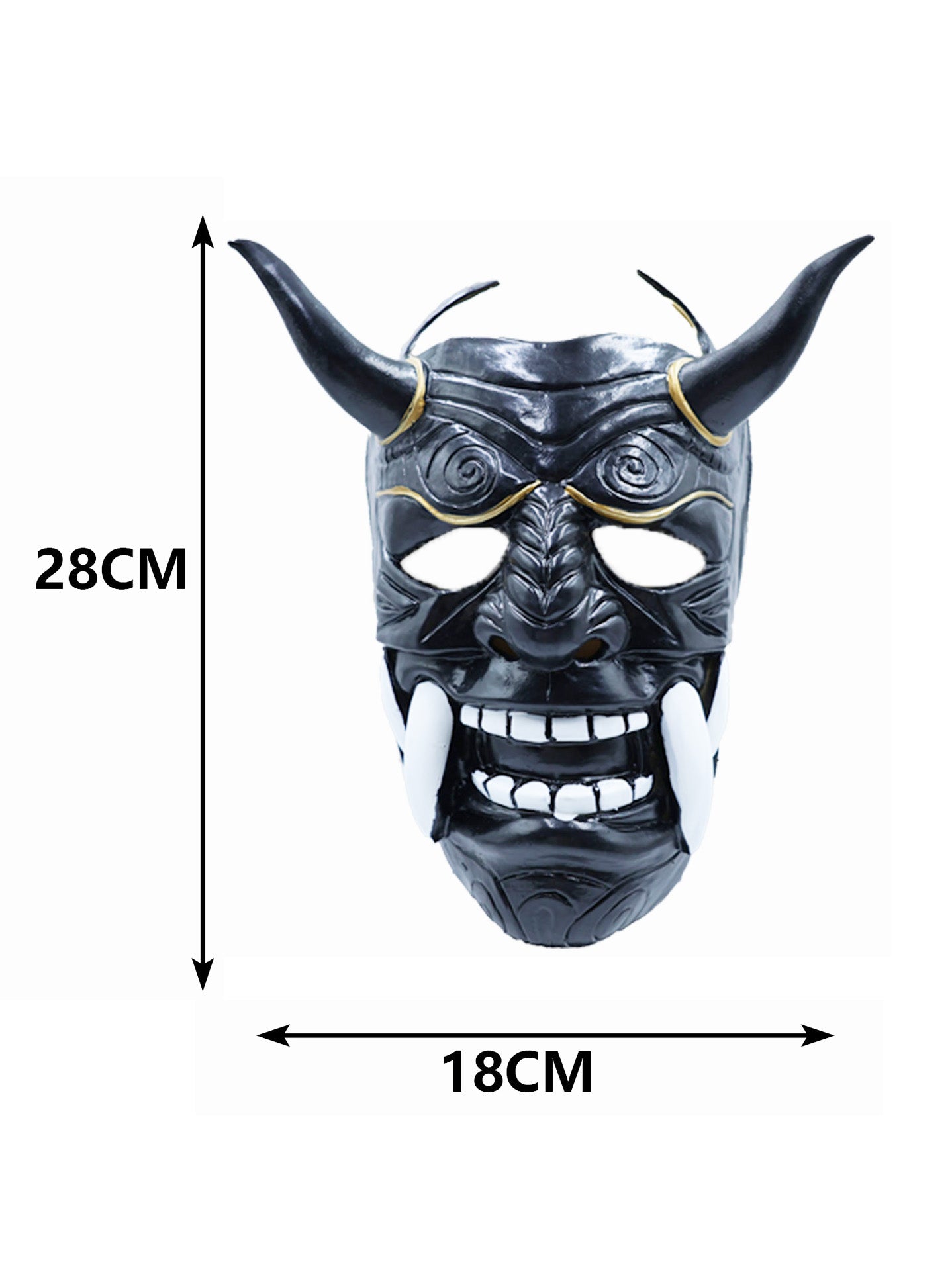 Máscara de Demonio Estilo Japonés con Cuernos y Colmillos