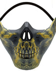 Máscara Mandíbula Calavera Dorada – Ferocidad que cubre tu sonrisa