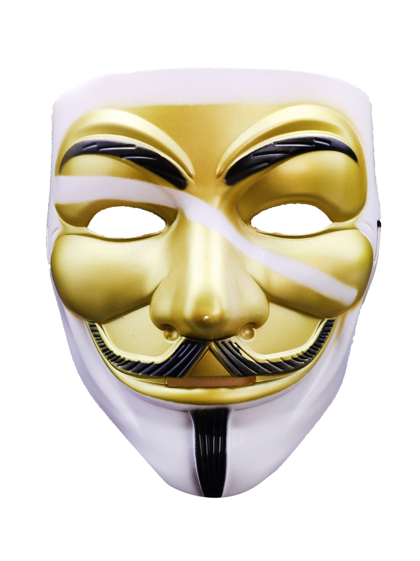 Máscara dorada estilo V de Vendetta